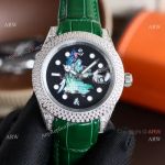 Rolex Submariner Diamond Bezel Black Face Citizen 8215 Watch